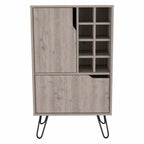 HomeRoots Light Gray Bar Cabinet with Two Door Panels