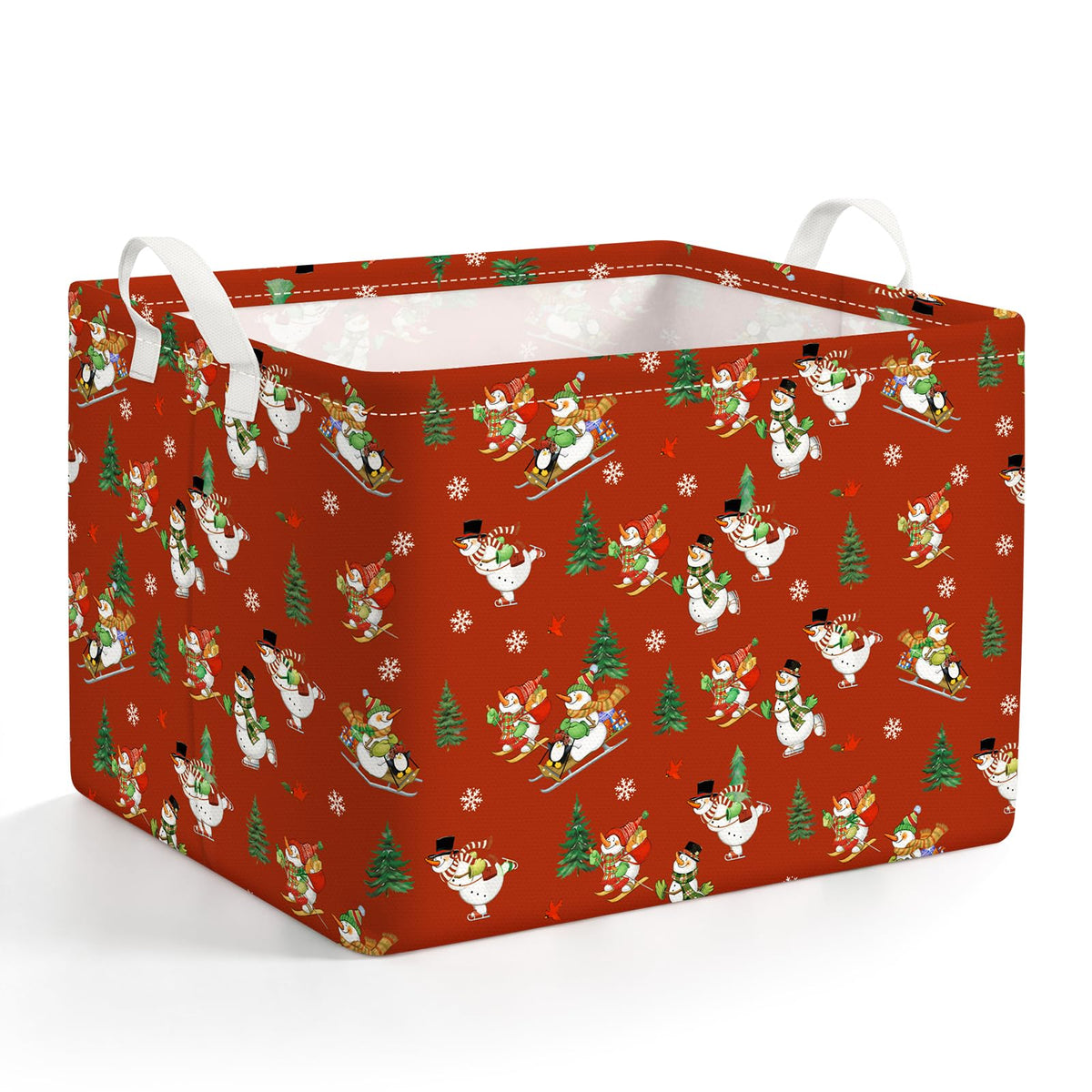 Christmas Storage Basket,Waterproof Laundry Baskets with Handles (Red)