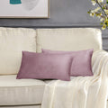 Gigizaza Decorative Small Lumbar Pillow Covers,Set Of 2 Cushion Covers Velvet Sweet Lilac Pillows,Sofa Throw 12X20 Pillow Covers