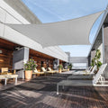 Awnpro Rectangle Shade Sail 14' X 16' Canopy To Block Sunlight For Outdoor Patio Garden Patio Deck Pergola (Light Gray)