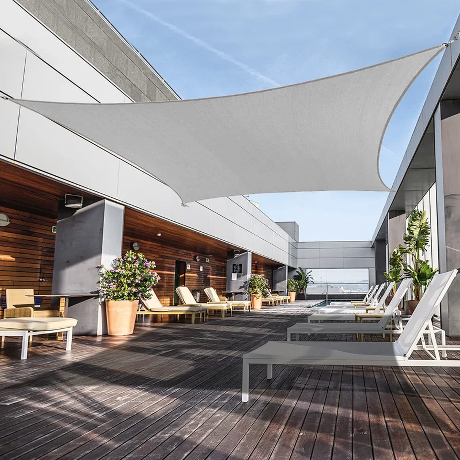 Awnpro 3' X 5' Shade Sails 180Gsm Rectangular Shade Sails Sun Rays Blocking Patio Garden Outdoor Facilities Gray