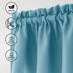 Hiasan Valance Curtains For Kitchen Blackout Thermal Insulated Solid Window Curtain Valance, Stone Blue, 42 X 18 Inches, 1 Panel