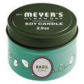 MRS. MEYERS CLEAN DAY Soy Tin Candle, 12 Hour Burn Time, Made with Soy Wax and Essential Oils, Basil, 2.9 oz