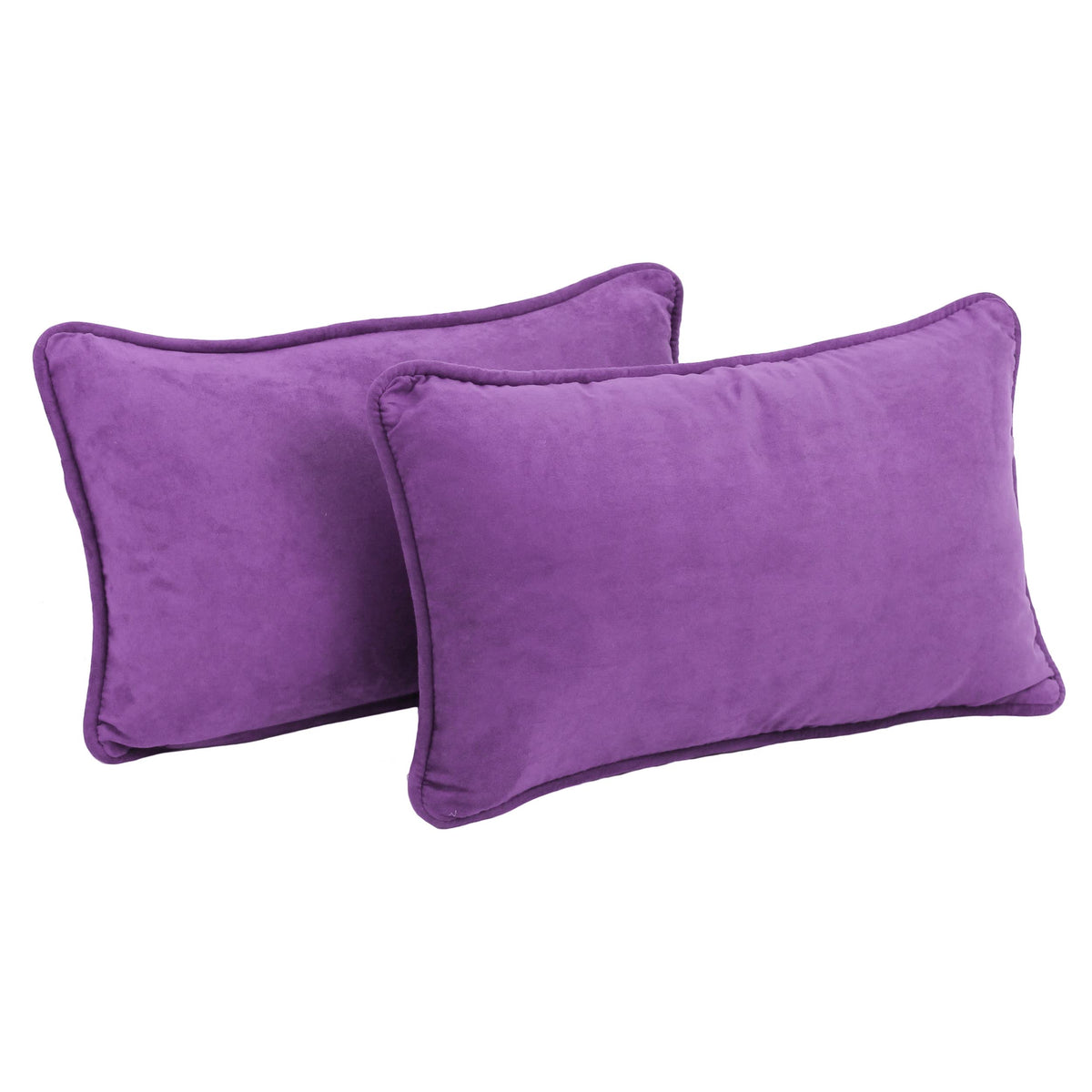 Blazing Needles Corded Microsuede Throw Pillow, 18&quot;, Ultra Violet 2 Count