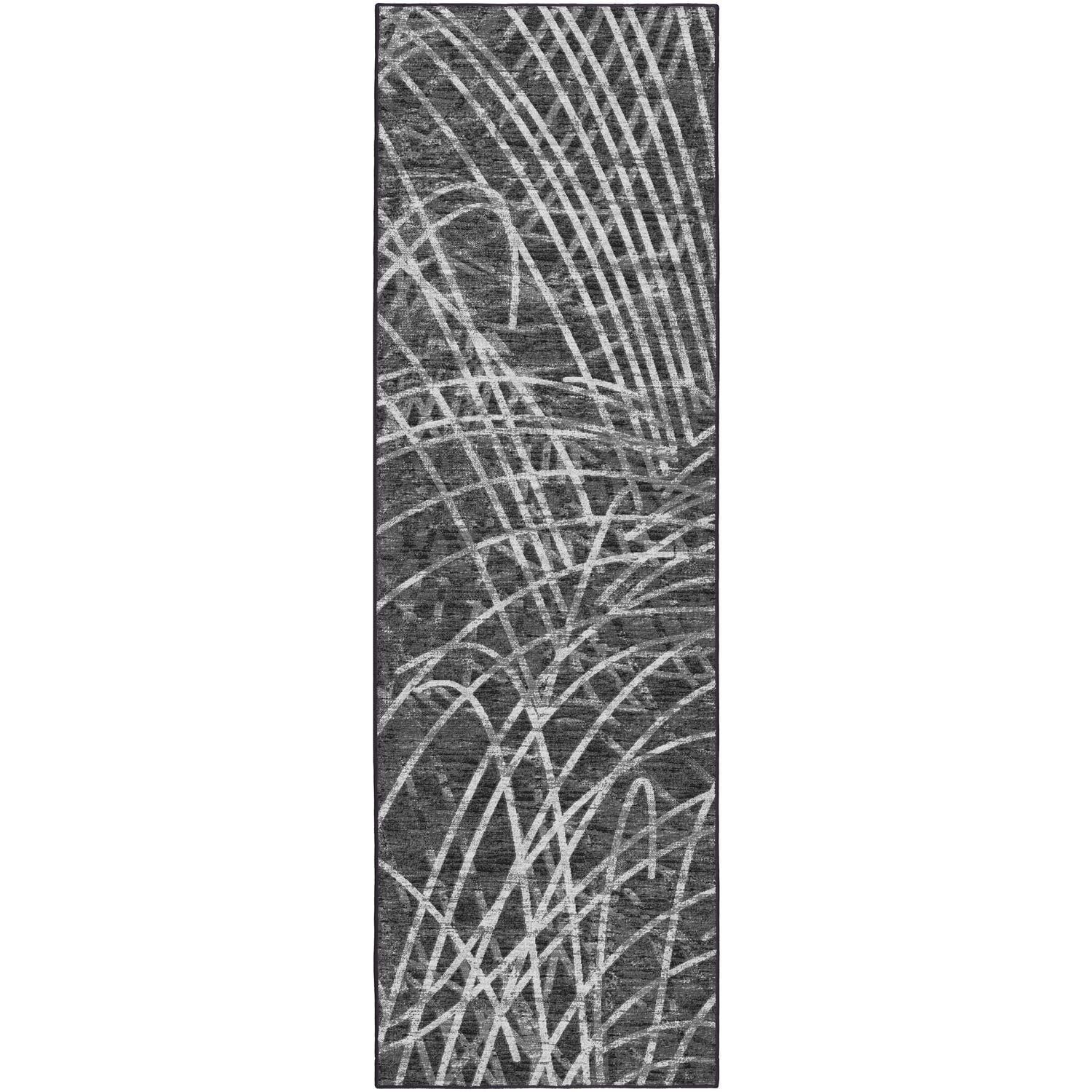 Winslow Wl2 Black Transitional Rug Runner 2' 6" X 10'