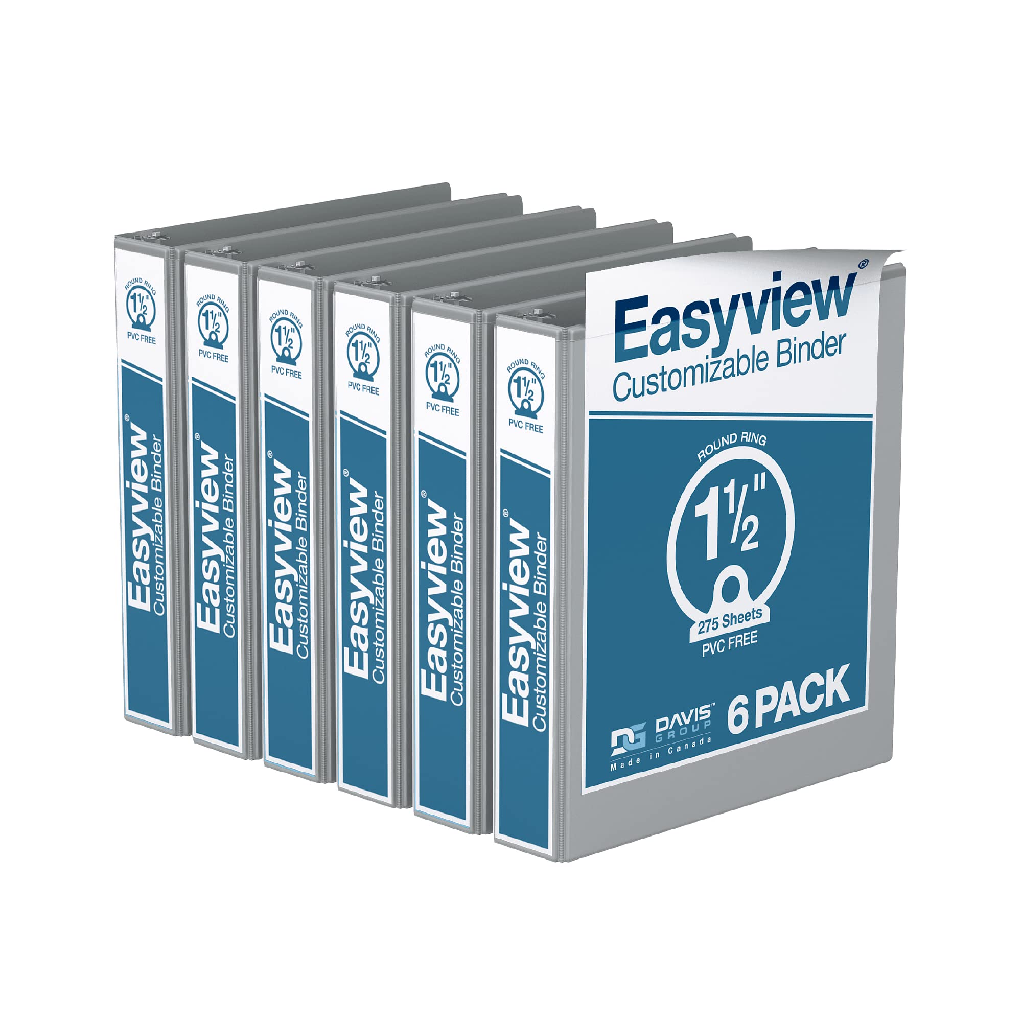 Easyview Premium 1.5-Inch Binders With Clear-View Covers, 3-Ring Binders For School, Office, Or Home, Colored Binder Notebooks,