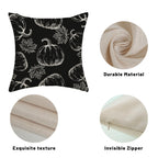 Fall Pillow Covers 18X18 Black Cream Pumpkin Decor Throw Pillows Case For Couch Maple Leaves Autumn Harvest Thanksgiving Farmhou
