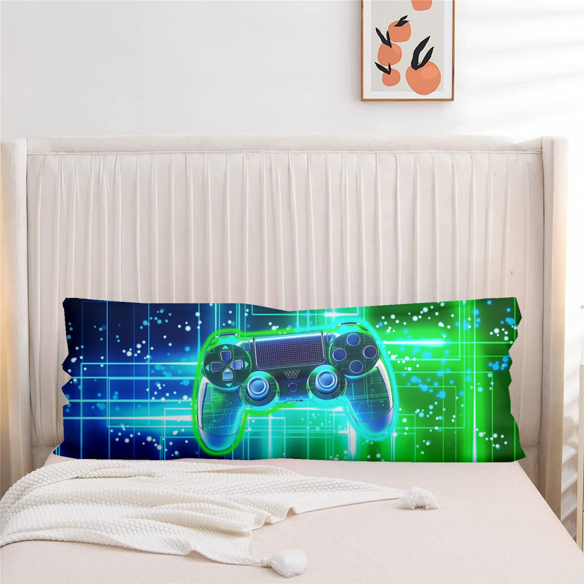 Meeting Story Game Gaming Body Pillow Cover Gamer Bedding Pillowcase With Envelope Closure For Boys Kids Adults (Green-Blue)
