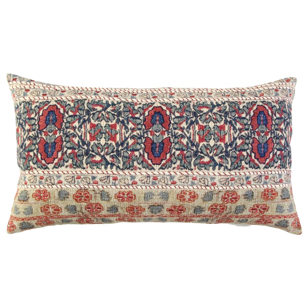 Rizzy Home 14" x 26" Poly Filled Pillow with Textured Cotton Cover-Multi