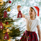 Naler Christmas Advent Calendar 2024, 24 Pieces Christmas Drawstring Gift Bags Burlap Hanging Countdown Calendar Bags With Woode