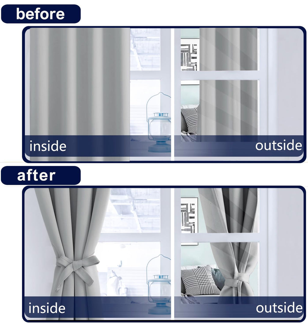 Hiasan Back Tab Blackout Curtains 2 Panels, Rod Pocket Curtains For Bedroom, Room Darkening Curtains For Living Room, Thermal In