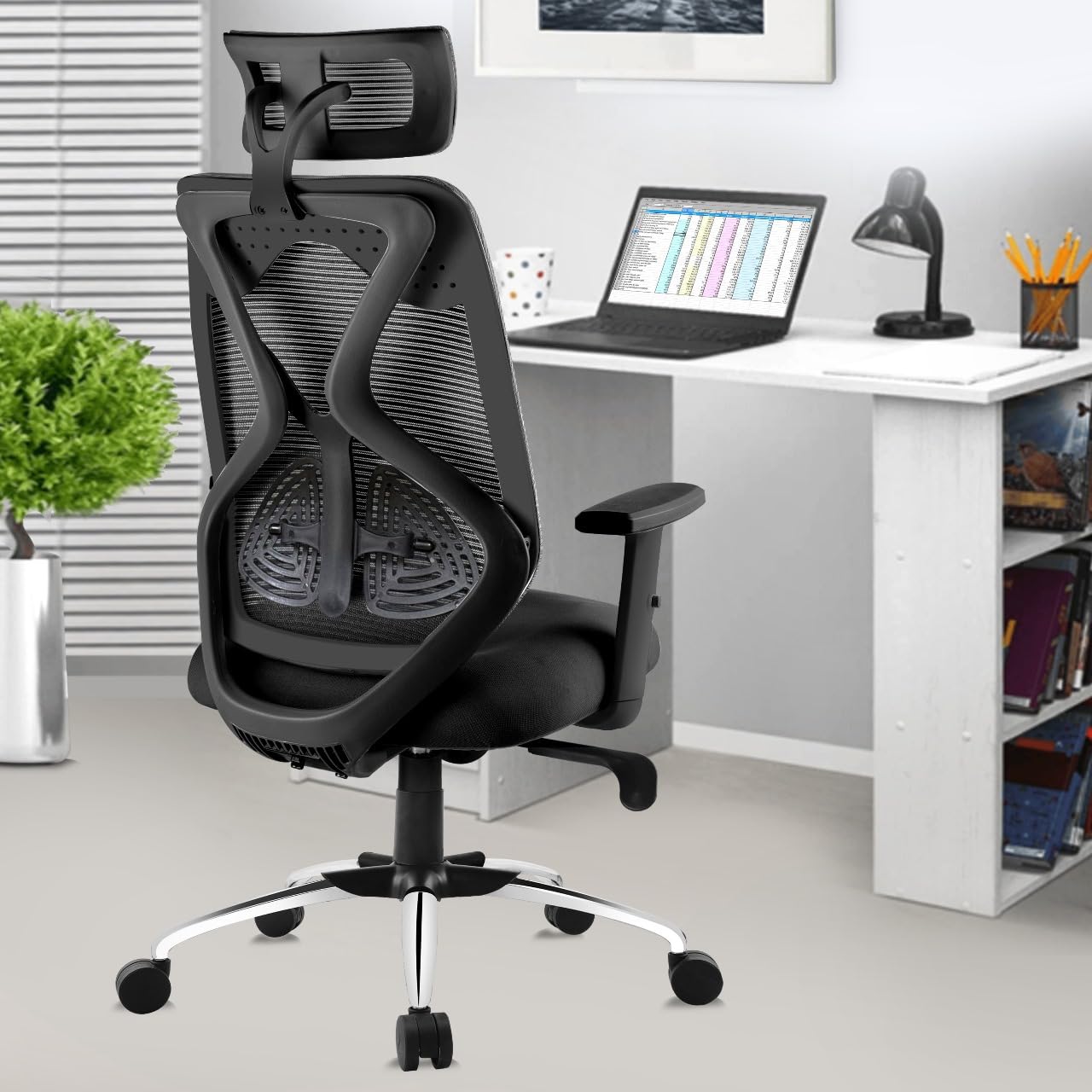 Astride Ergofit Ergonomic Office Chair For Home | 3Years Warranty | 2D Headrest, Adjustable Arms & Lumbar Support | Tilt Lock M