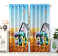 RIVULET 3D Cartoon Printed Door Curtains for Kids Room 1 Piece | 7Ft Curtain Drapes for Living Room Bedroom Decoration | Themed