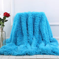 Plush Super Soft Blanket Bedding Sofa Cover Furry Fuzzy Fur Warm Throw Qulit Cozy Couch Blanket For Winter (51'X63', Sky Blue)