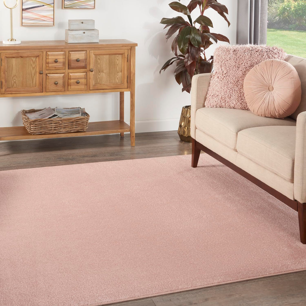 Nourison Essentials Indoor/Outdoor Pink 7' X Square Area -Rug, Easy -Cleaning, Non Shedding, Bed Room, Living Room, Dining Room, Backyard, Deck, Patio (7 Square)