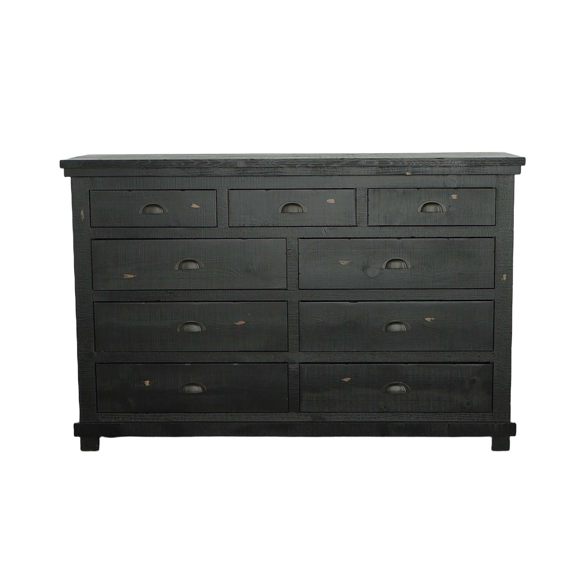Progressive Furniture Willow Drawer Dresser, 64&quot; X 18&quot; X 42&quot;, Black
