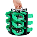 Geelin Rotating Storage Bins Tool Organizer 3 Tiers Hardware Crafts Small Parts, Nuts and Bolts, Revolving 12 Bins Storage for W
