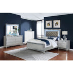 Coaster Gunnison California King Bed 4-Piece Set, Silver Metallic