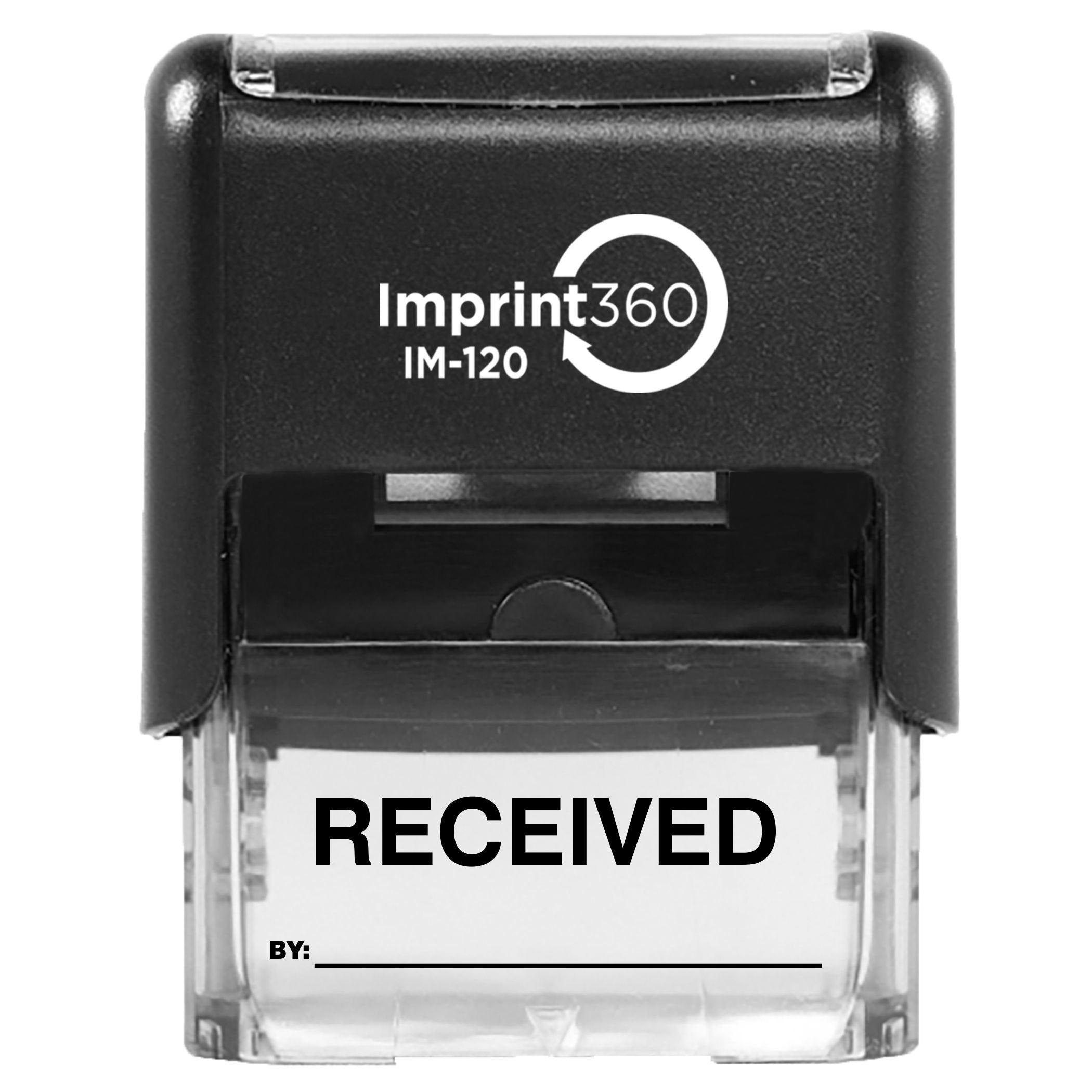 Supply360 As-Imp1116K - Received Stamp With By: Line, Black Ink, Heavy Duty Commerical Self-Inking Rubber Stamp, 9/16 ' X 1-1/2