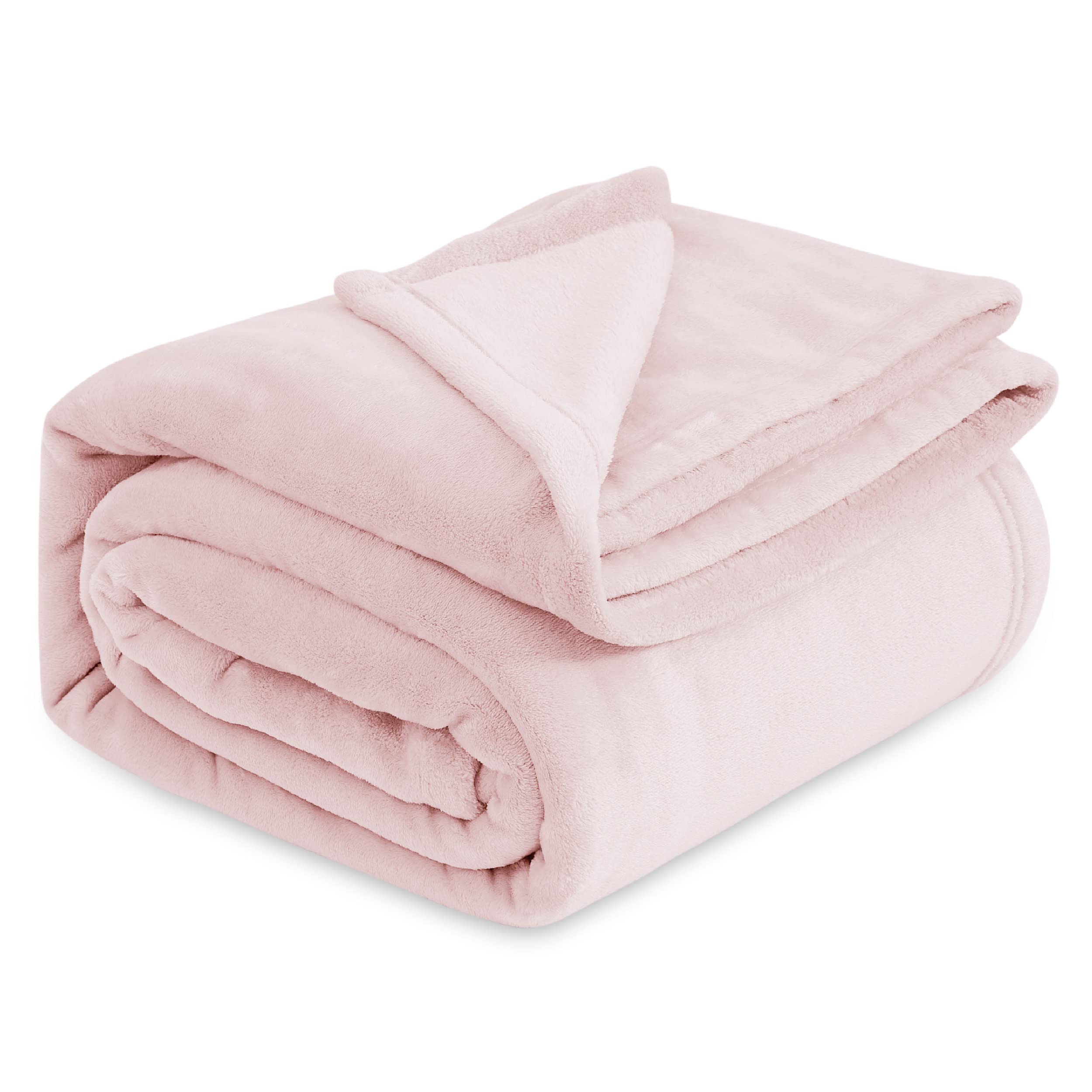 Bedsure Fleece Blanket Queen Blanket Pink - Bed Blanket Soft Lightweight Plush Fuzzy Cozy Luxury Microfiber, 90X90 Inches
