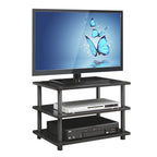 Furinno Turn-N-Tube Easy Assembly 3-Tier Corner Tv Stand, Blackwood/Black