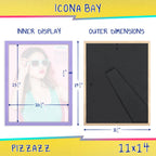 Icona Bay 11X14 Picture Frames (Purple, 3 Pack), Colored Solid Wood Scandinavian Style Frames For Photo, Pizzazz Collection