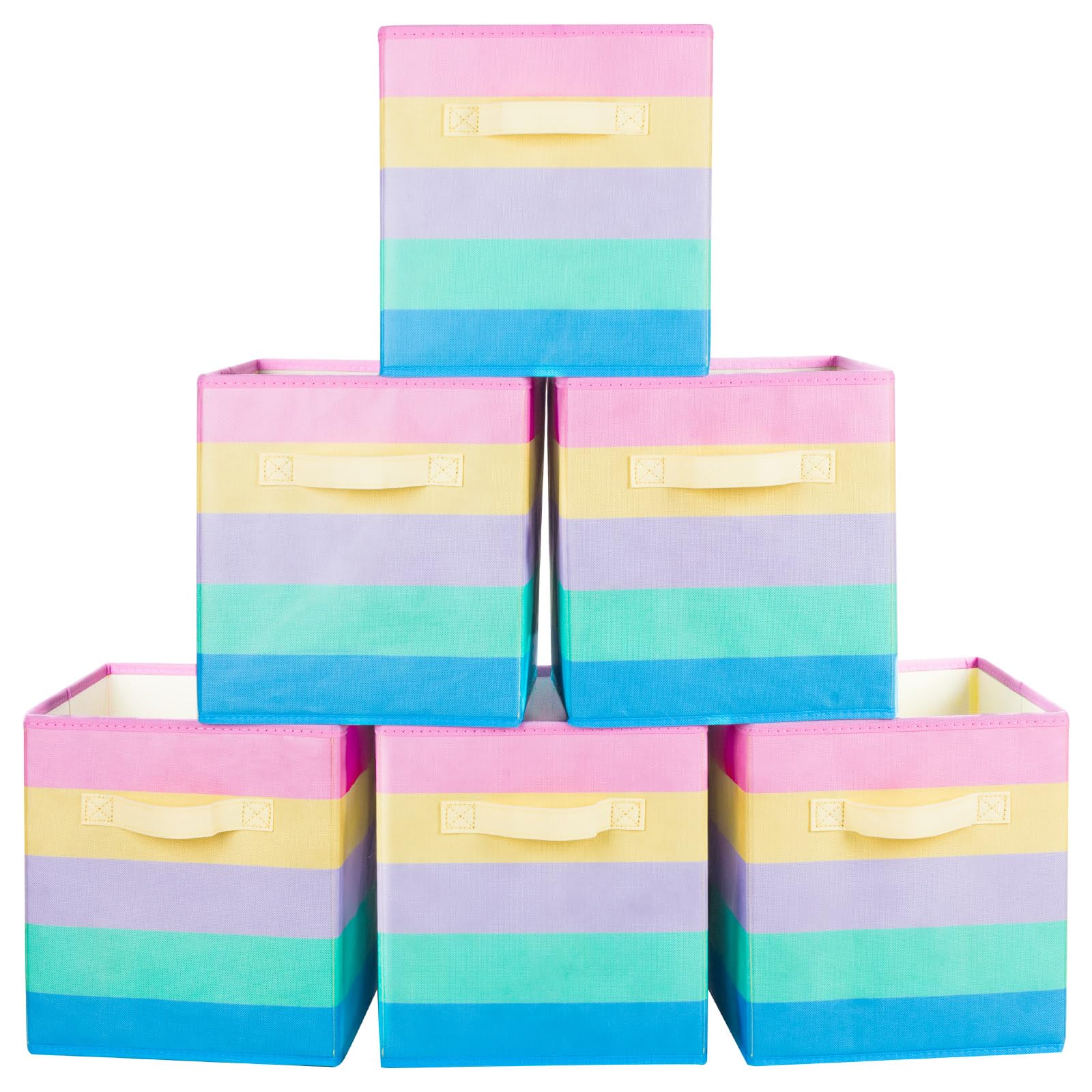 ShellKingdom Storage Bins, Foldable Fabric Storage Cubes And Cloth Storage Organizer Drawer For Closet And Toys Storage, 6 Pack 