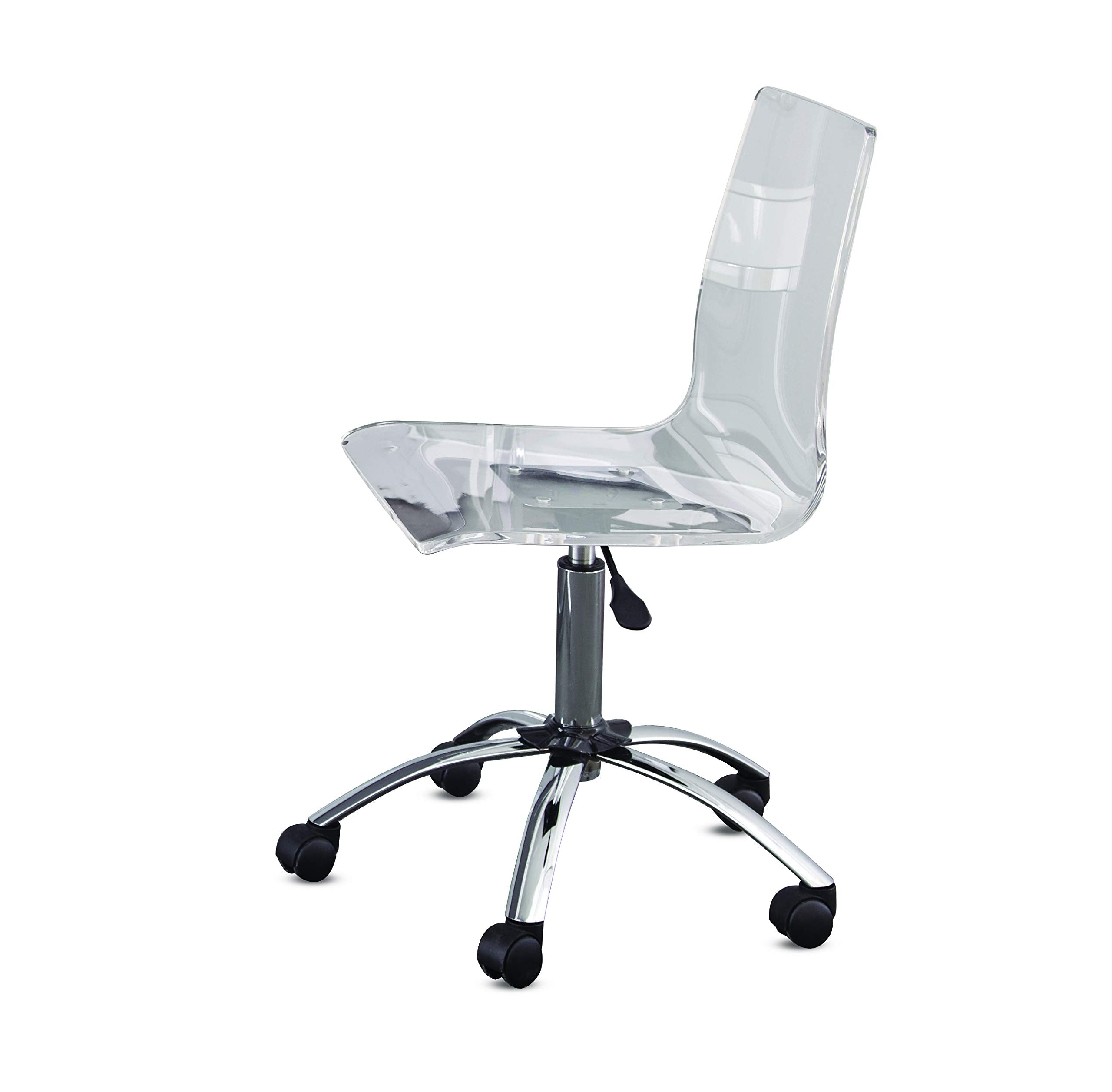 Steve Silver Co Kinsley Swivel Upholstered Desk Chair, 360-Degree Swivel, Smooth-Rolling Casters Chair, Adjustable, Home, Make-Up, Bedroom, Tweed Fabric, 21" D x 25" W x 34" H, Grey