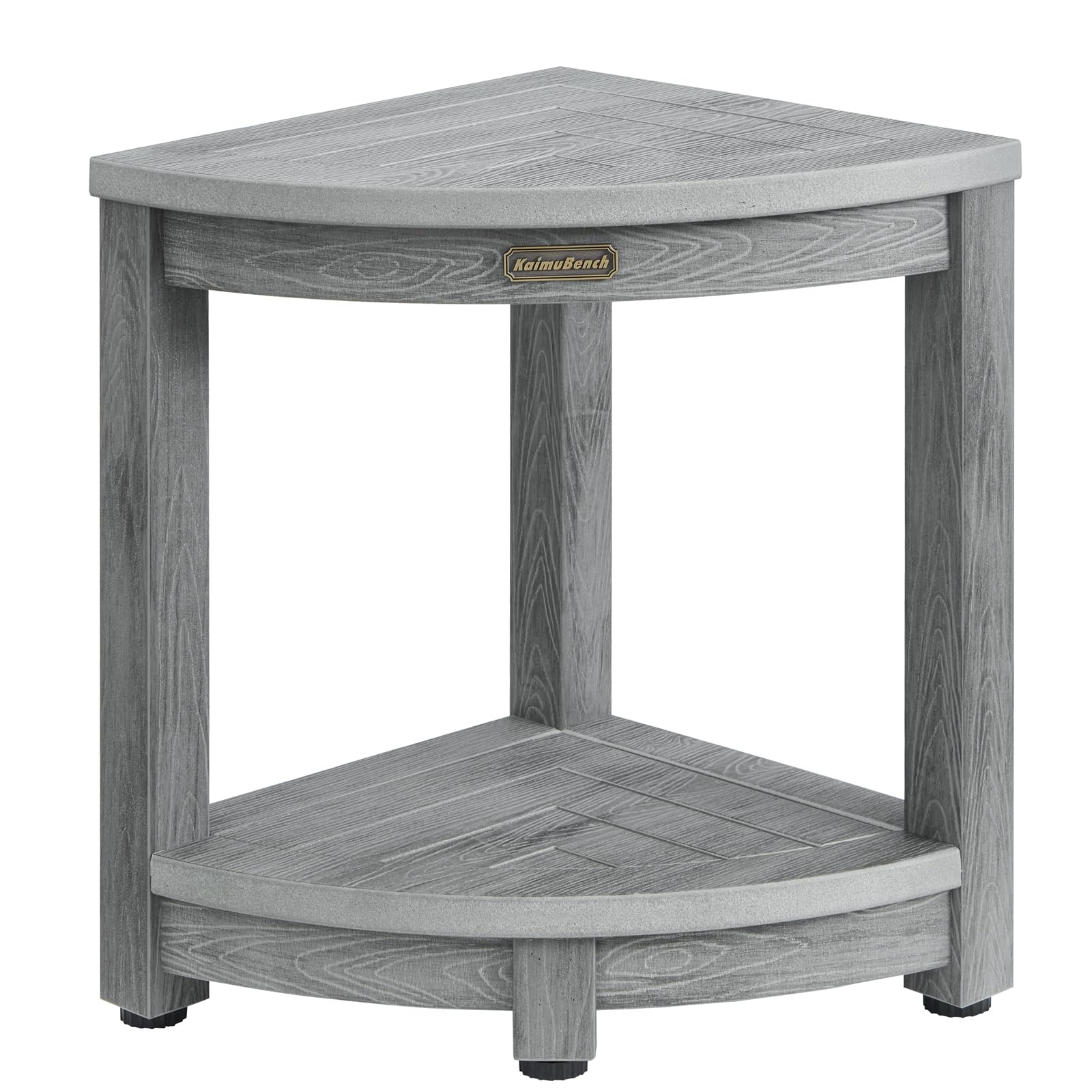 Waterproof Shower Bench for Inside Shower, Gray HDPS Corner Shower Stool for Shaving Legs, Poly Lumber Shower Foot Seat, Plastic