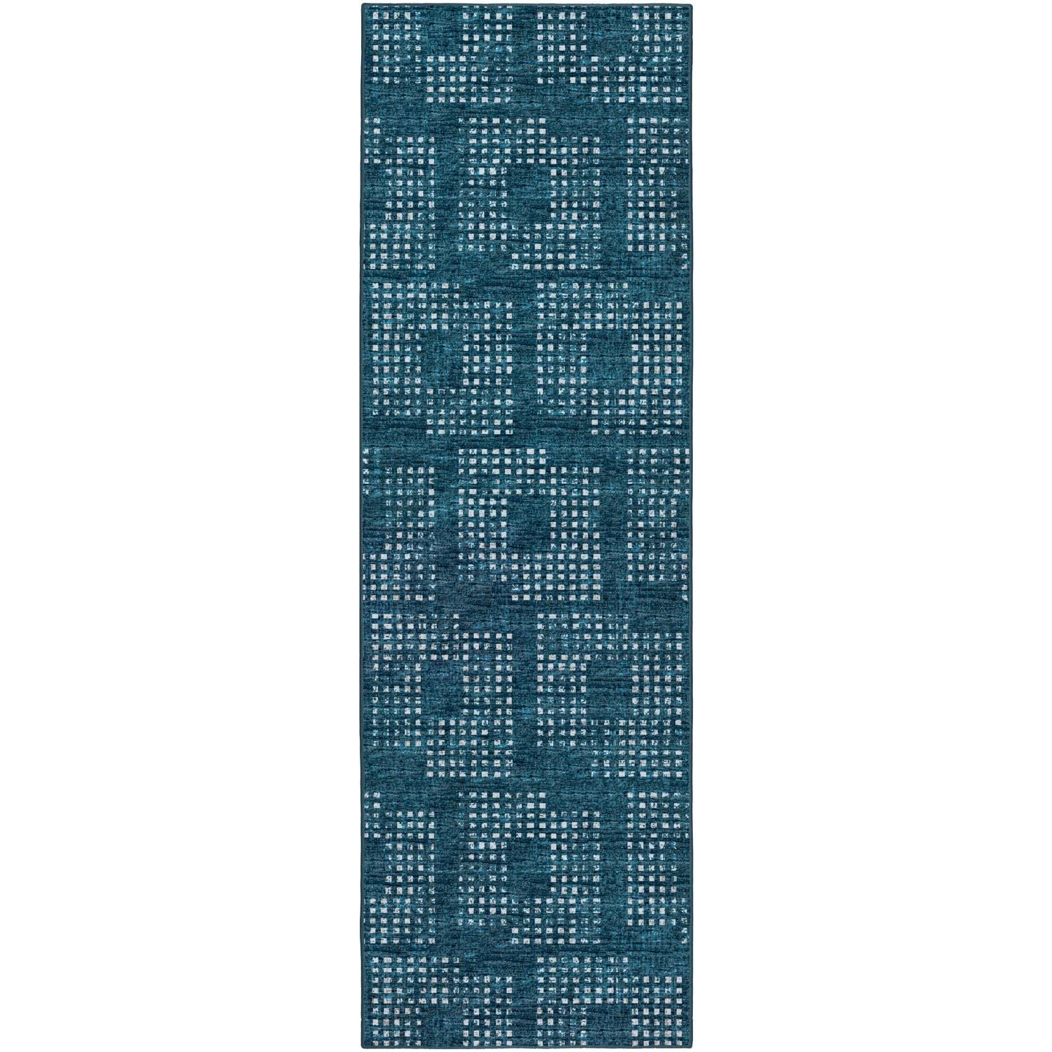 Delano Da1 Blue Transitional Rug Runner 2' 6&quot; X 8'