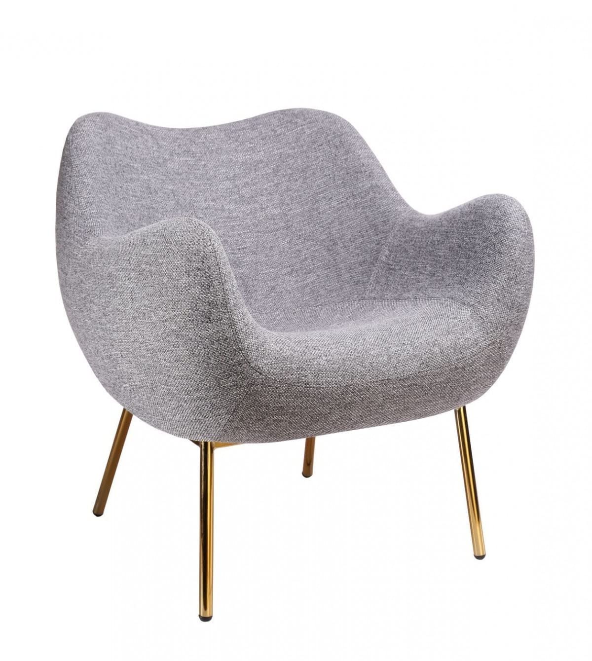 HomeRoots 29' Plush Grey and Gold Comfy Accent Chair
