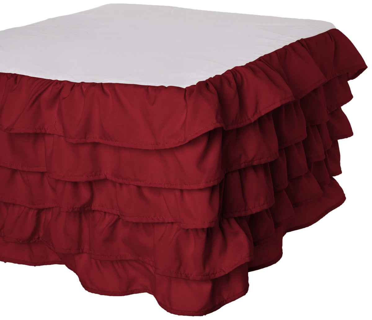 Elegant Comfort Luxurious Premium Quality 1500 Thread Count Wrinkle And Fade Resistant Egyptian Quality Microfiber Multi-Ruffle Bed Skirt - 15Inch Drop, Queen, Burgundy