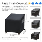 Baner Garden Patio Furniture Covers,Outdoor Furniture Cover Waterproof,Patio Furniture Set Covers For 4 Piece Outdoor Conversation Set,Patio Covers Set X-Large (Black)
