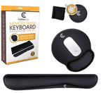 4Pc Wrist Rests For Keyboard And Mouse Pad Set - Memory Foam Cushion, Black - Ergonomic Wrists Hand Arm Rest Support For Laptop