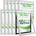 Vaiigo 10Pack Acrylic Sign Holder 8.5' X 11' Wall Mount, Self Adhesive Magnetic Display Frame With Tape, Plastic Clear Acrylic