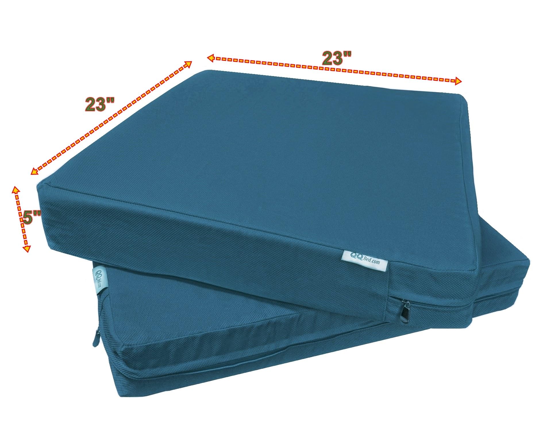 Qqbed 2 Pack Outdoor Patio Chair Pillow Seat Water-Resistant Cushion Covers In Pacific Blue Color 23'X23'X5' - Replacement Co
