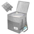 Dawutian Clothes Hanger Storage Organizer Bag with Lid (17in Height,Grey)