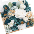 Lings Moment Artificial Flowers Teal Glam Winter Combo for DIY Wedding Centerpieces Bouquets Combo Decorations