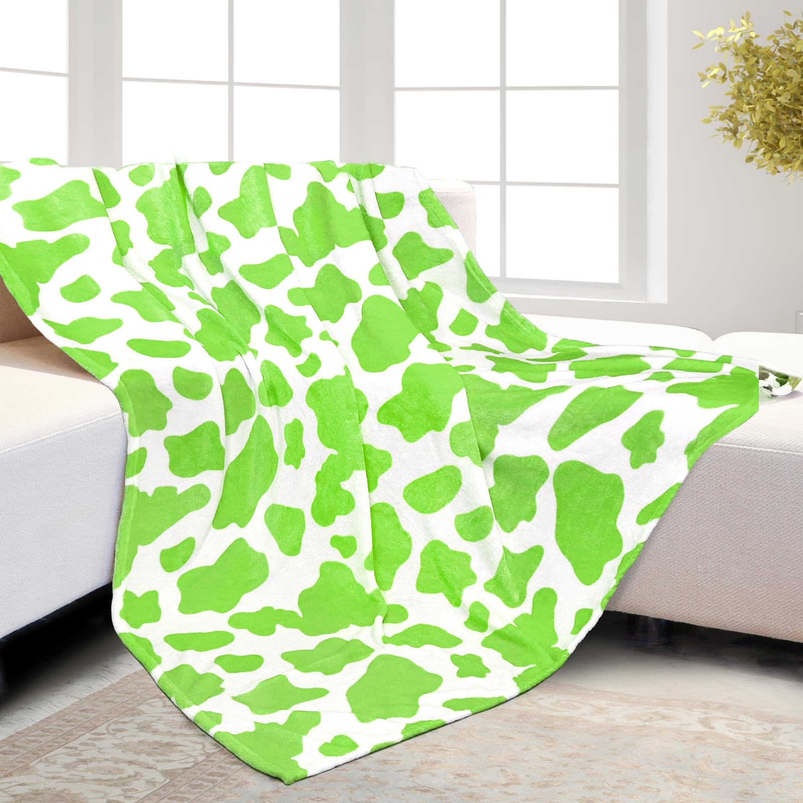 Hseec Green Throw Blankets Fleece Soft Blankets & Throws Super Soft Plush Blanket Twin Size