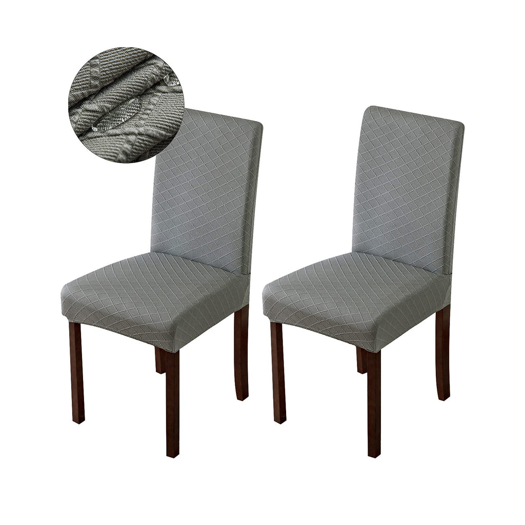 Genina Waterproof Chair Covers for Dining Room Dining Chair Covers Kitchen Parsons Chair Covers (Gray, 2 PCS)