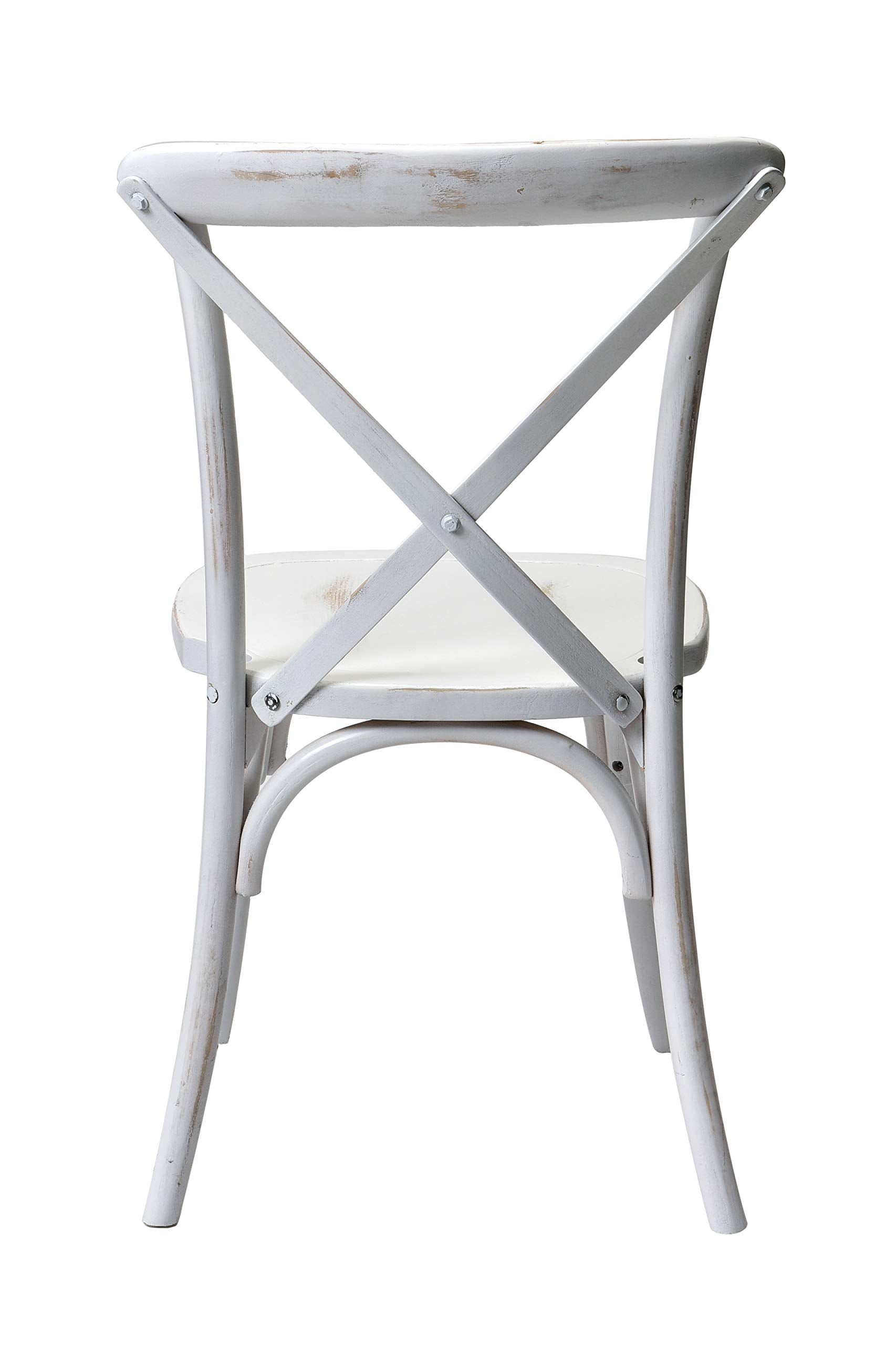 Commercial Seating Products European Wood Dining Chairs, 2-Pack, White Wash