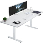 Vivo Electric 60 X 30 Inch Standing Desk Workstation, Memory Controller Height Adjustment, 1B Series, White Top White Frame, Desk-Kit-1W6W-30