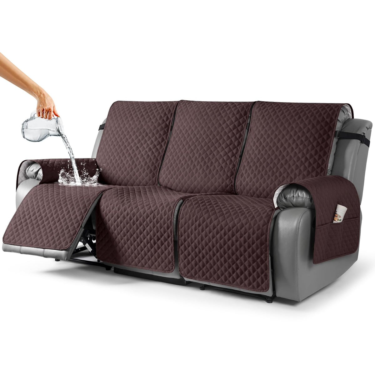 Taococo Waterproof Recliner Couch Cover Sofa Slipcover For 3 Cushion Couch, Pet Sofa Cover For 3 Seat Recliner, Washable Reclini