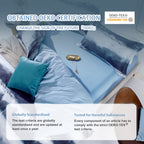 Mildly 100% Long-Staple Cotton Duvet Cover Set Navy & White Striped Watercolor Pattern Printed Comforter Cover 3Pcs, Ultra Soft