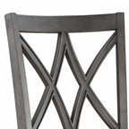 Steve Silver Furniture Linnett Dining Modern Twist, Set of 2 Side Chairs, Upholstered, Traditional Styling, Asian Hardwood Solids, Web Back Chairs, 19.5" L x 23.5" W x 42" H, Grey, Brown