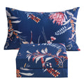 Jsd Navy Floral Sheet Set Twin Size, 3 Piece Printed Microfiber Sheets Extra Deep Pocket Wrinkle Free