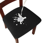 Genina Waterproof Seat Covers For Dining Room Chairs Covers Dining Chair Seat Covers Kitchen Chair Covers Slipcovers (Black, 2 Pcs)