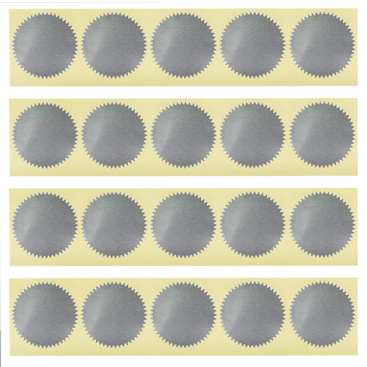 Embossing Sticker Chenjin 100Pcs Blank Self-Adhesive Sealing Metallic Silver Certificate Seals Scallop Edge Stickers Embosser St
