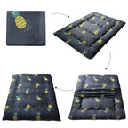 Maxyoyo Grey Pineapple Japanese Floor Futon Mattress, Tatami Floor Mat Portable Camping Mattress Kids Sleeping Pad Foldable Roll Up Floor Lounger Couch Bed Twin Size With Mattress Protector Cover