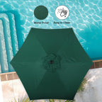 Simple Deluxe 7.5' Patio Umbrella Outdoor Table Market Yard Umbrella With 6 Sturdy Ribs For Backyard, Pool, Garden, Deck, Green